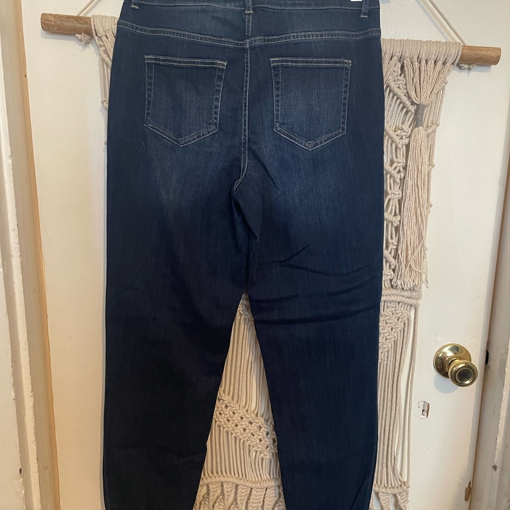 Logo Lori Goldstein Pants jean Jogger Womens 6 Medium Wash Blue Stretch - Picture 4 of 6